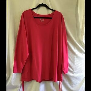 Pink Long Sleeve T-shirt w/ Drawstring Sides